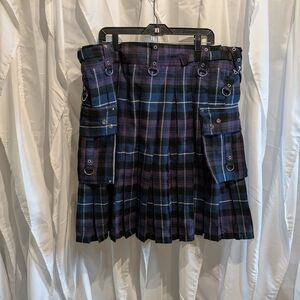 C5 Kilt Experts Purple & Blue Tartan Plaid Utility Kilt - Size 40